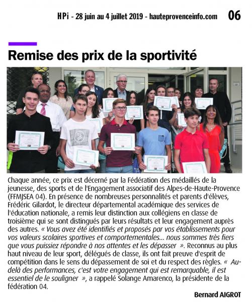 prix sportivité